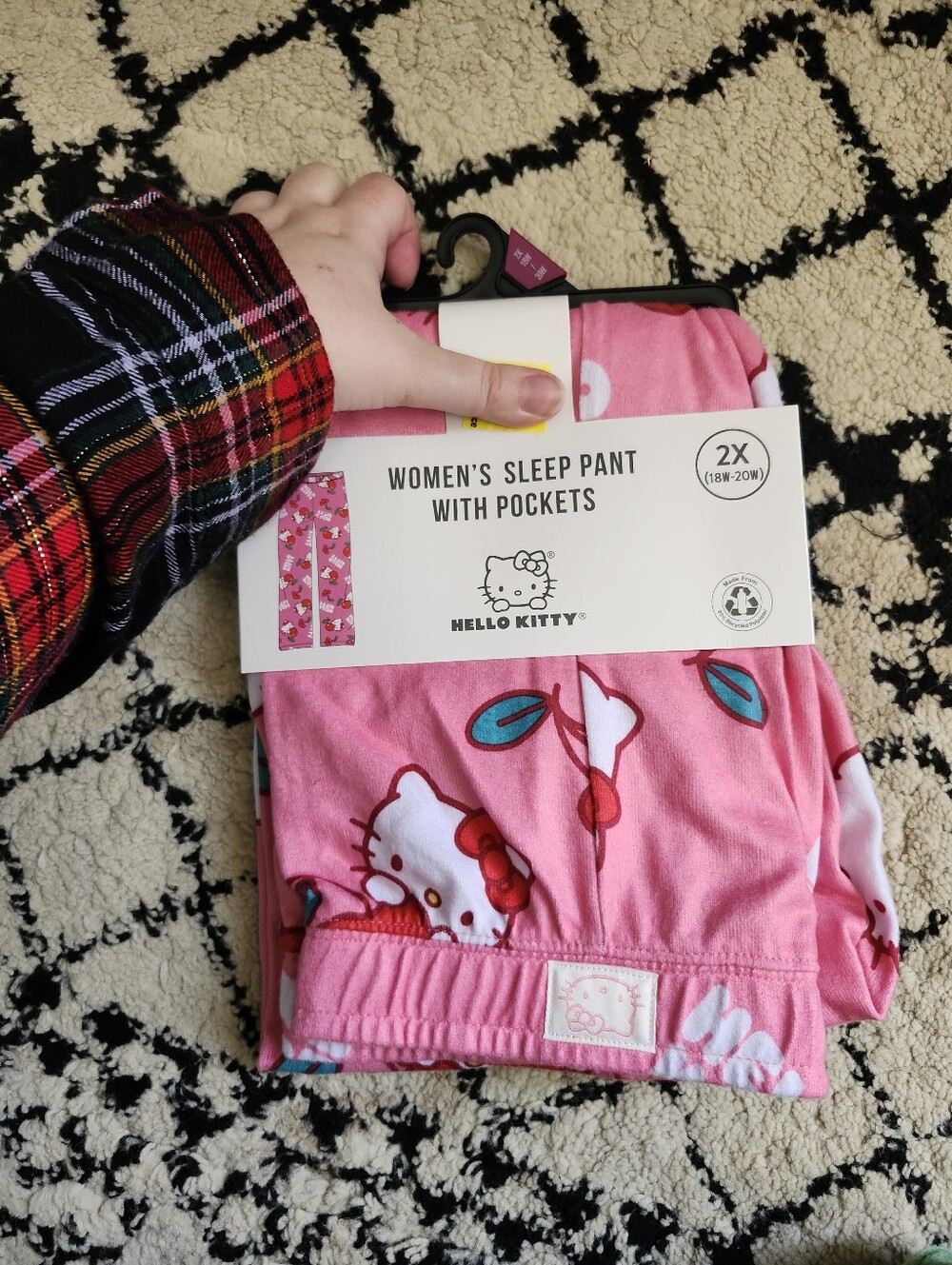 Hello Kitty Pink Cozy Pajama PJ Pants With Pockets 2x